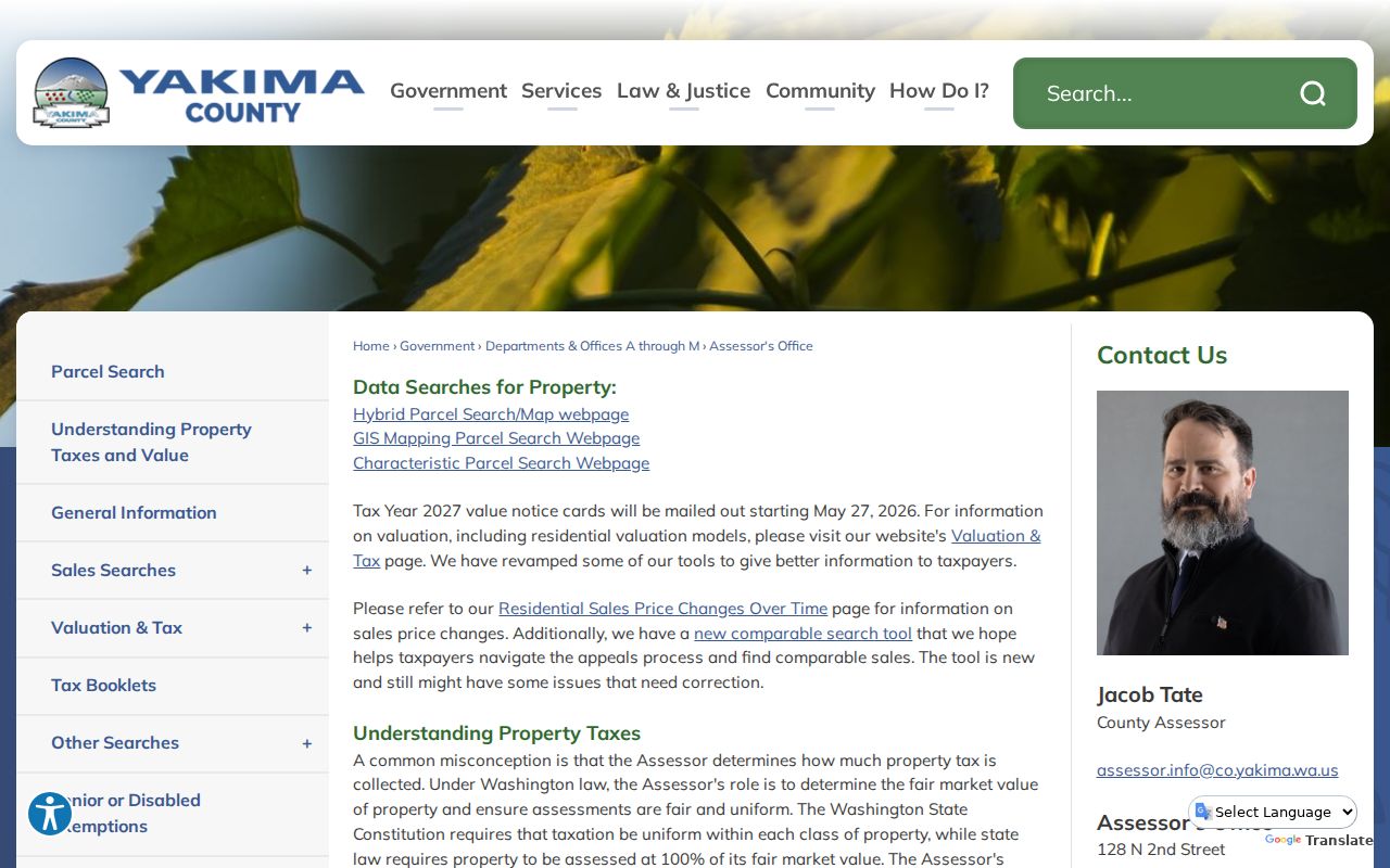 Yakima people search Assessor parcel tools