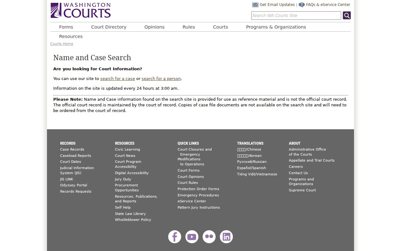 Yakima people search Washington court name search