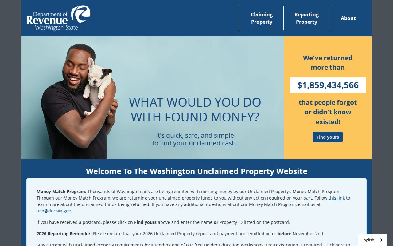 Yakima people search Washington unclaimed property lookup